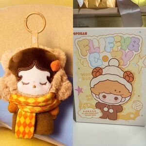 POP BEAN Fluffy & Cozy Series Plush Pendant (Skuallpanda Snug Scarf)